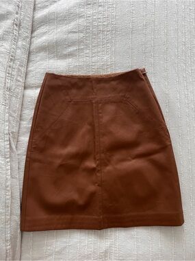 RW&CO. Rust Brown Faux Leather Mini Skirt
